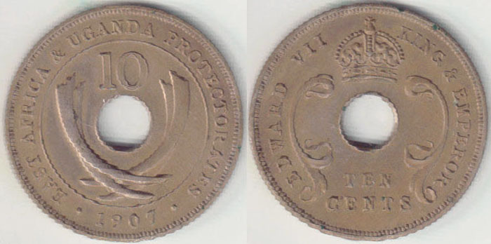 1907 East Africa & Uganda 10 Cents A003065